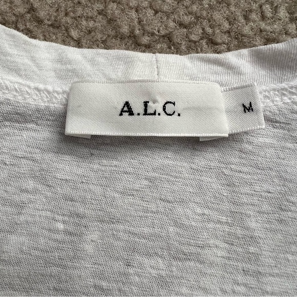 A.L.C. ‘The Woman’ White Japanese Tissue Cotton Tee Shirt - Picture 4 of 7